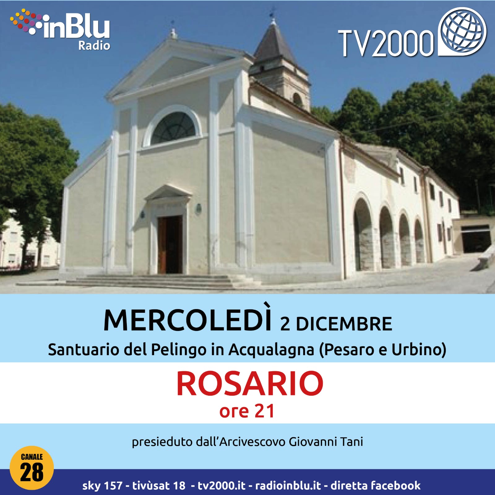 ‘PREGA CON NOI’, ROSARIO DALLA DIOCESI DI PESARO-URBINO SU TV2000 E INBLU RADIO
