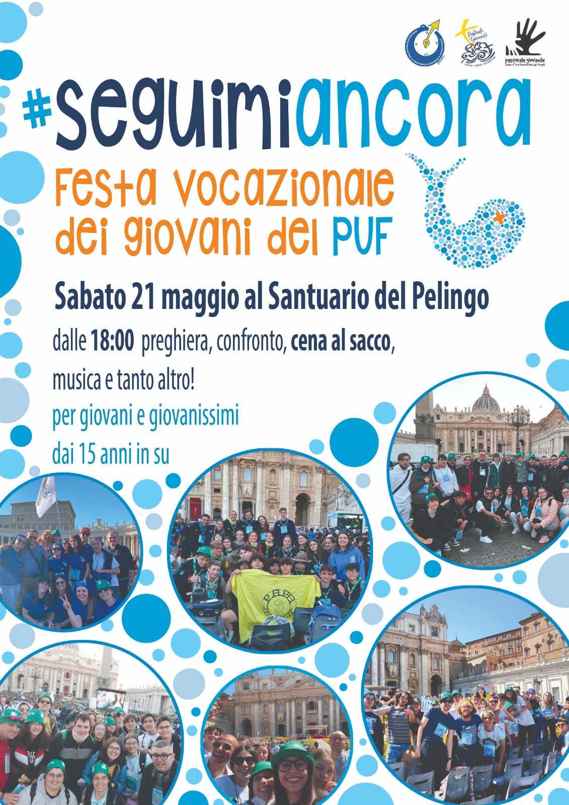 FESTA VOCAZIONALE DEI GIOVANI DEL PUF – Sabato 21 maggio 2022 dalle ore 18.00 – Santuario del Pelingo