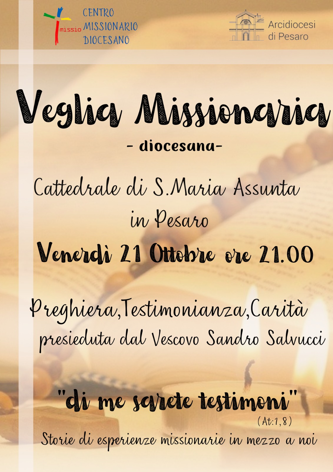 VEGLIA MISSIONARIA DIOCESANA – Cattedrale – Venerdì 21 ottobre – ore 21