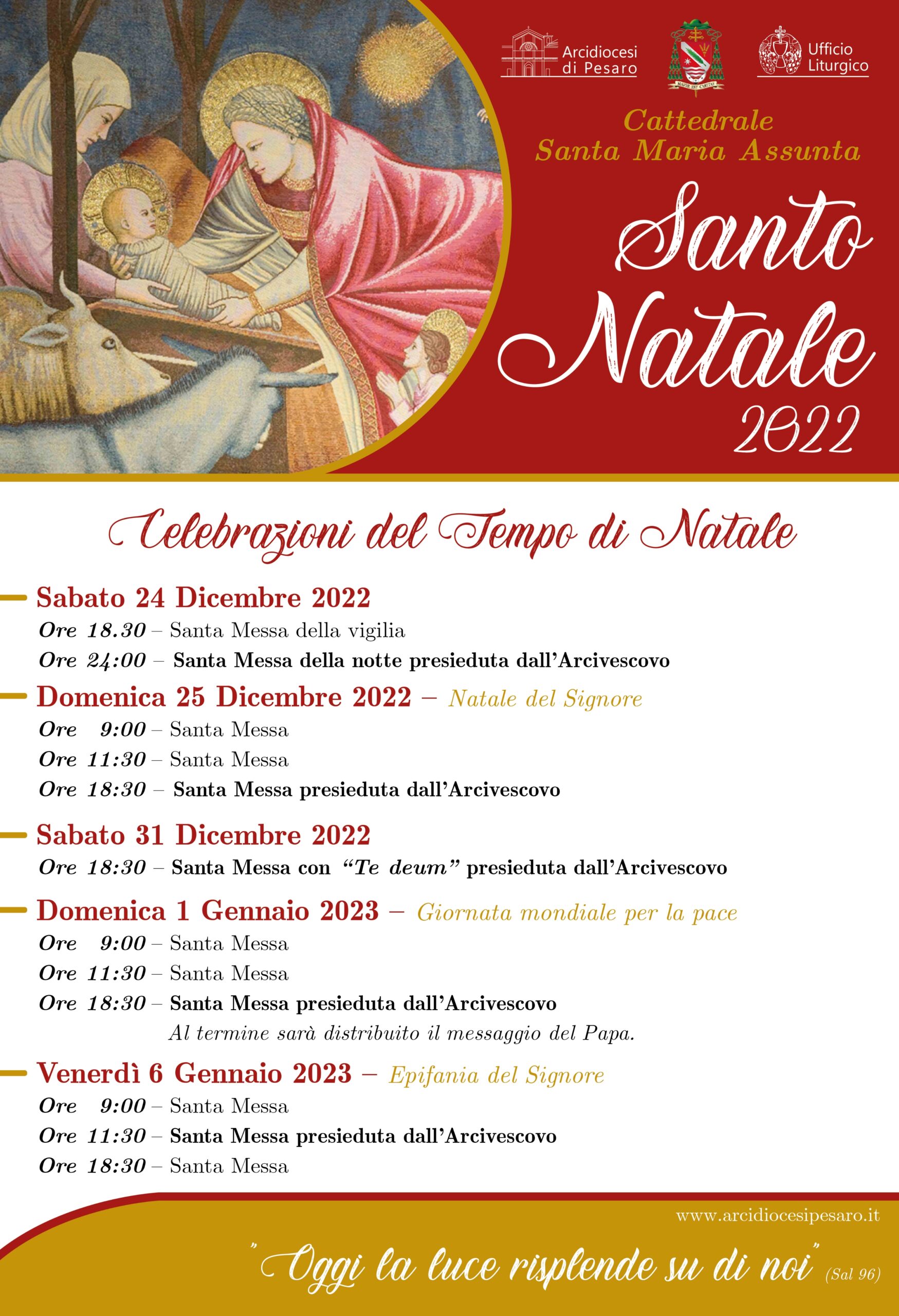 CELEBRAZIONI DEL TEMPO DI NATALE 2022 – Cattedrale Santa Maria Assunta