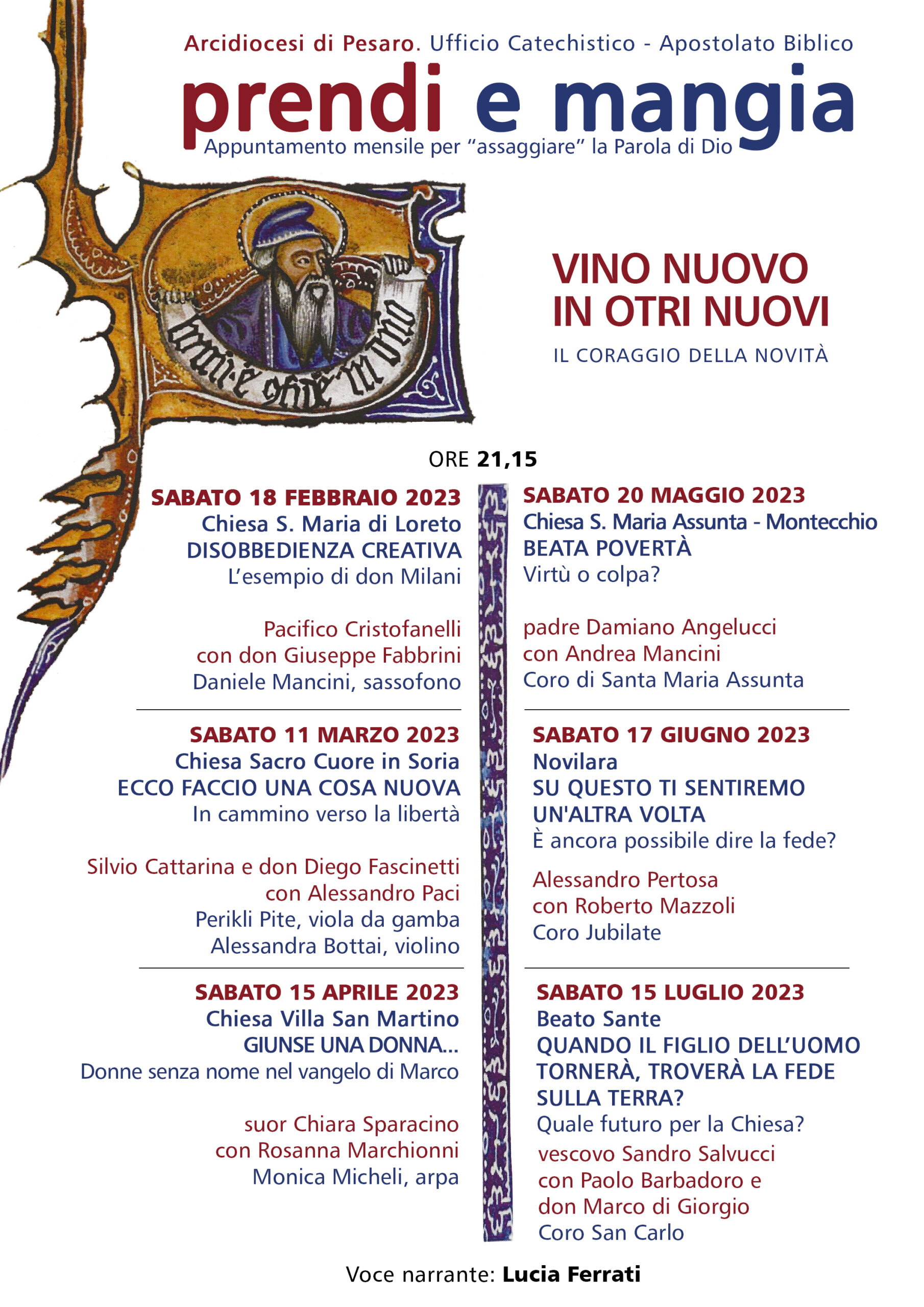 UFFICIO CATECHISTICO-APOSTOLATO BIBLICO: PRENDI E MANGIA – Vino nuovo in otri nuovi