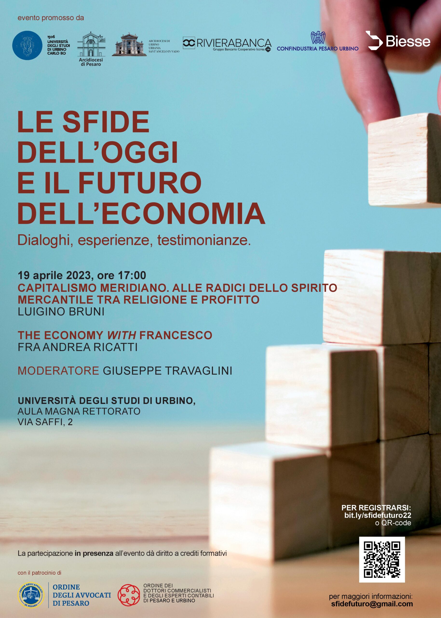 LE SFIDE DELL’OGGI E IL FUTURO DELL’ECONOMIA – Urbino, 19 aprile 2023 ore 17.00