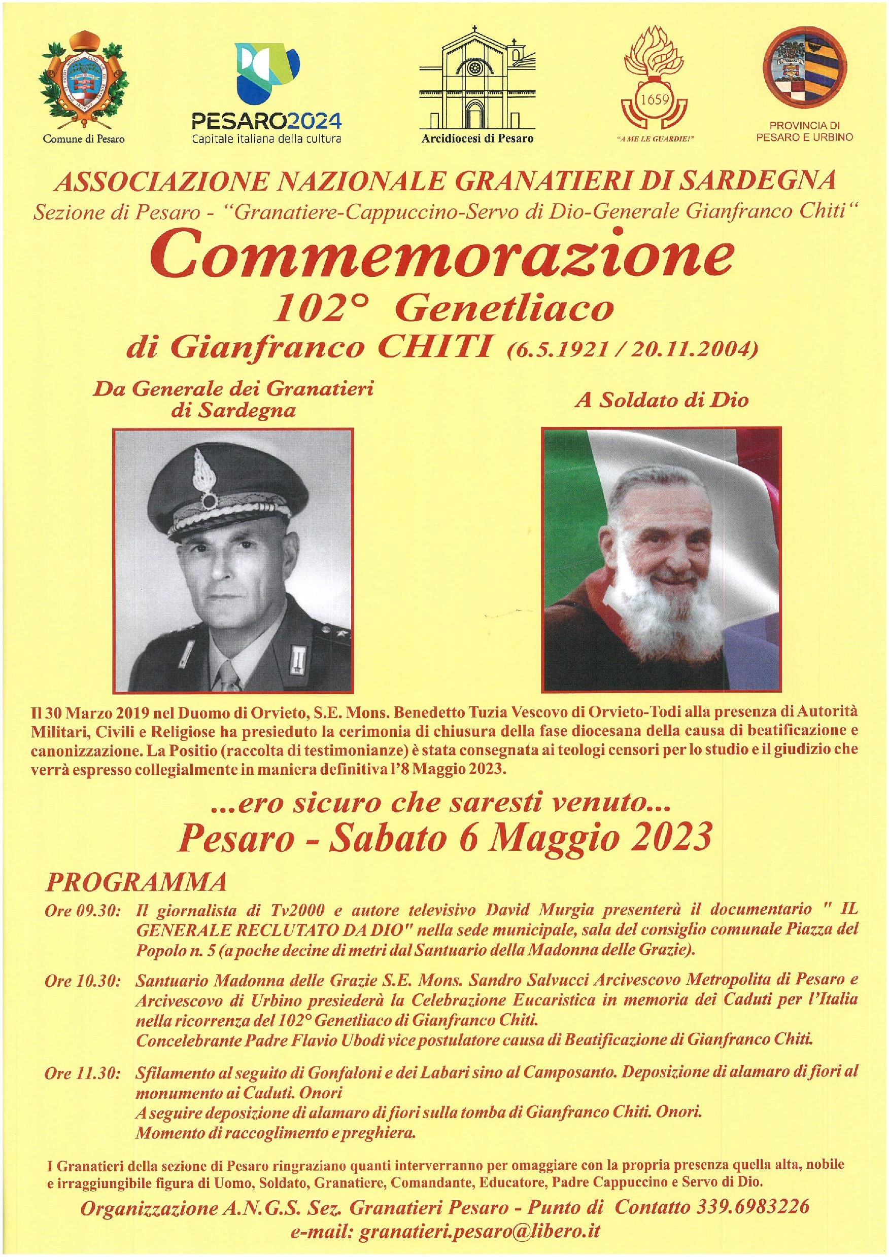 COMMEMORAZIONE 102° GENETLIACO di Gianfranco Chiti – Sabato 6 maggio 2023