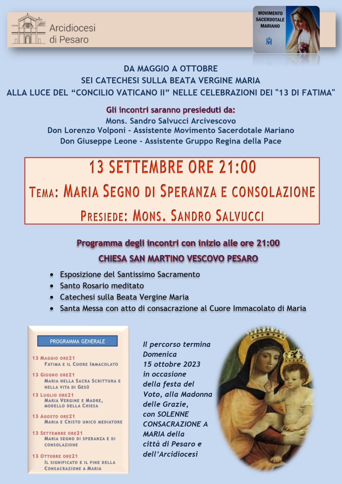 13/09/2023 Maria segno di speranza e consolazione