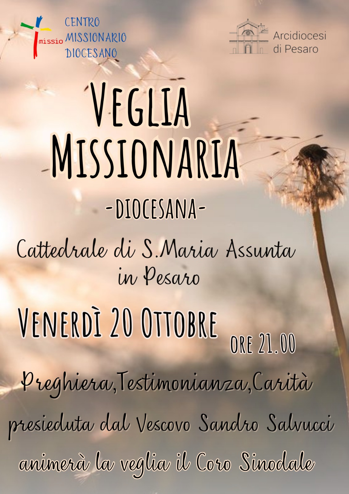 VEGLIA MISSIONARIA DIOCESANA – Cattedrale – Venerdì 20 ottobre 2023 ore 21.00