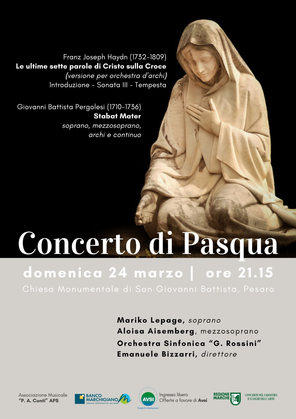 CONCERTO DI PASQUA A FAVORE DI AVSI – Chiesa Monumentale di San Giovanni Battista – 24 marzo 2024, ore  21.15