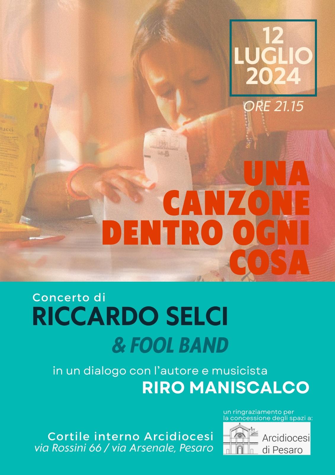 CONCERTO “UNA CANZONE DENTRO OGNI COSA” – Venerdì 12 luglio 2024 ore 21.15 – Cortile interno S.Terenzio