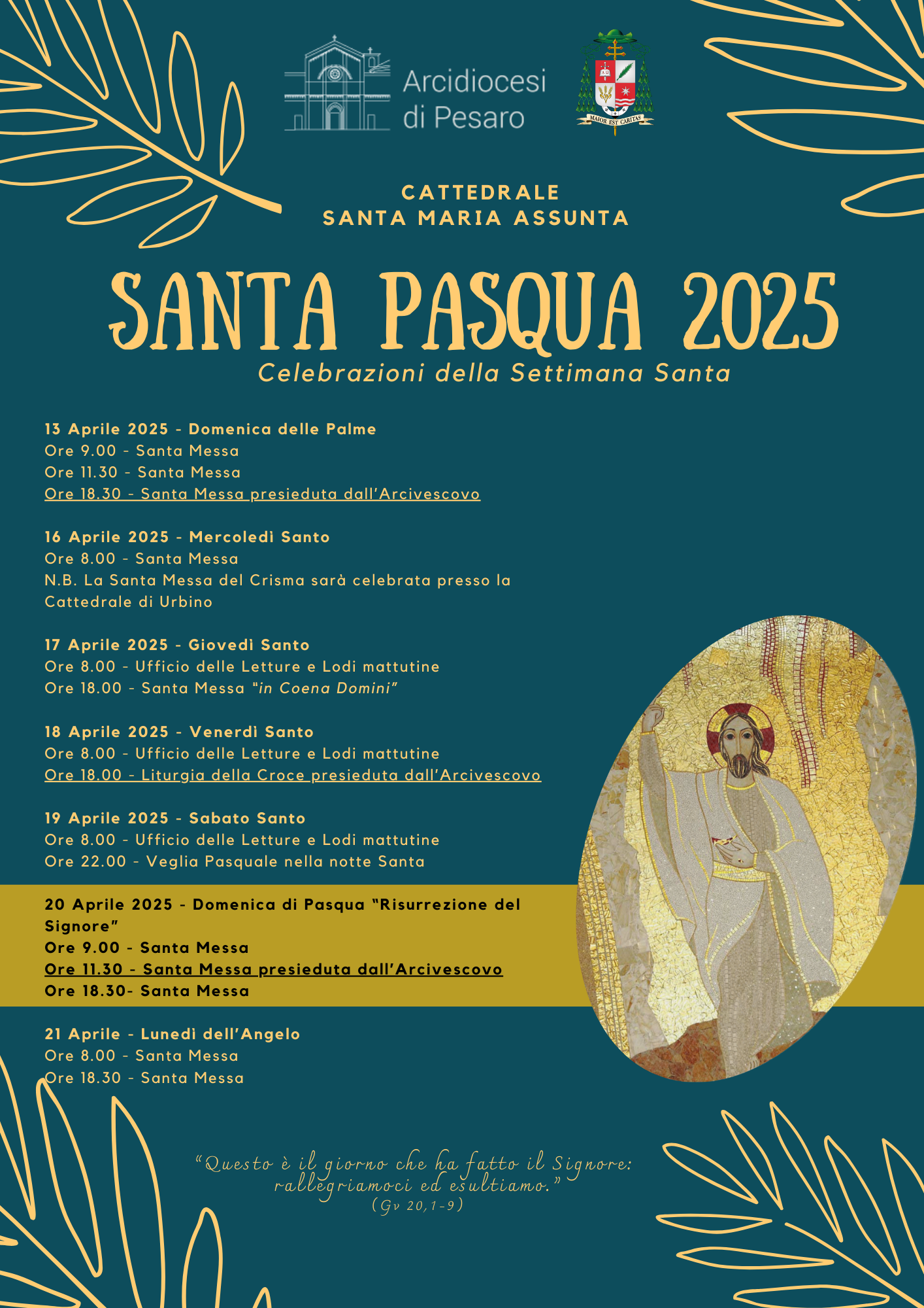 SETTIMANA SANTA 2025 – Calendario celebrazioni
