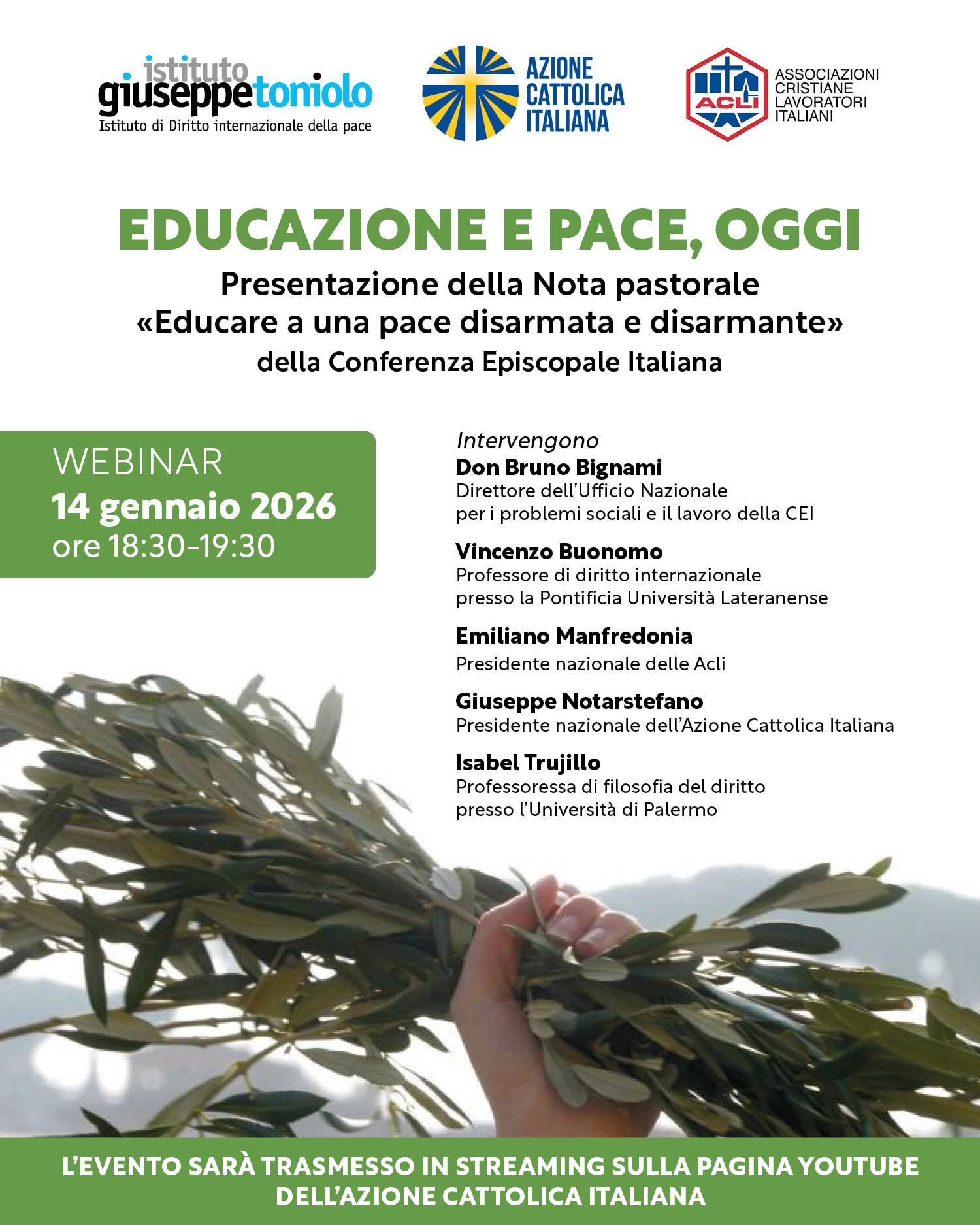 EDUCAZIONE E PACE OGGI – Presentazione Nota CEI – Webinar 14 gennaio 2026, ore 18.30-19.30