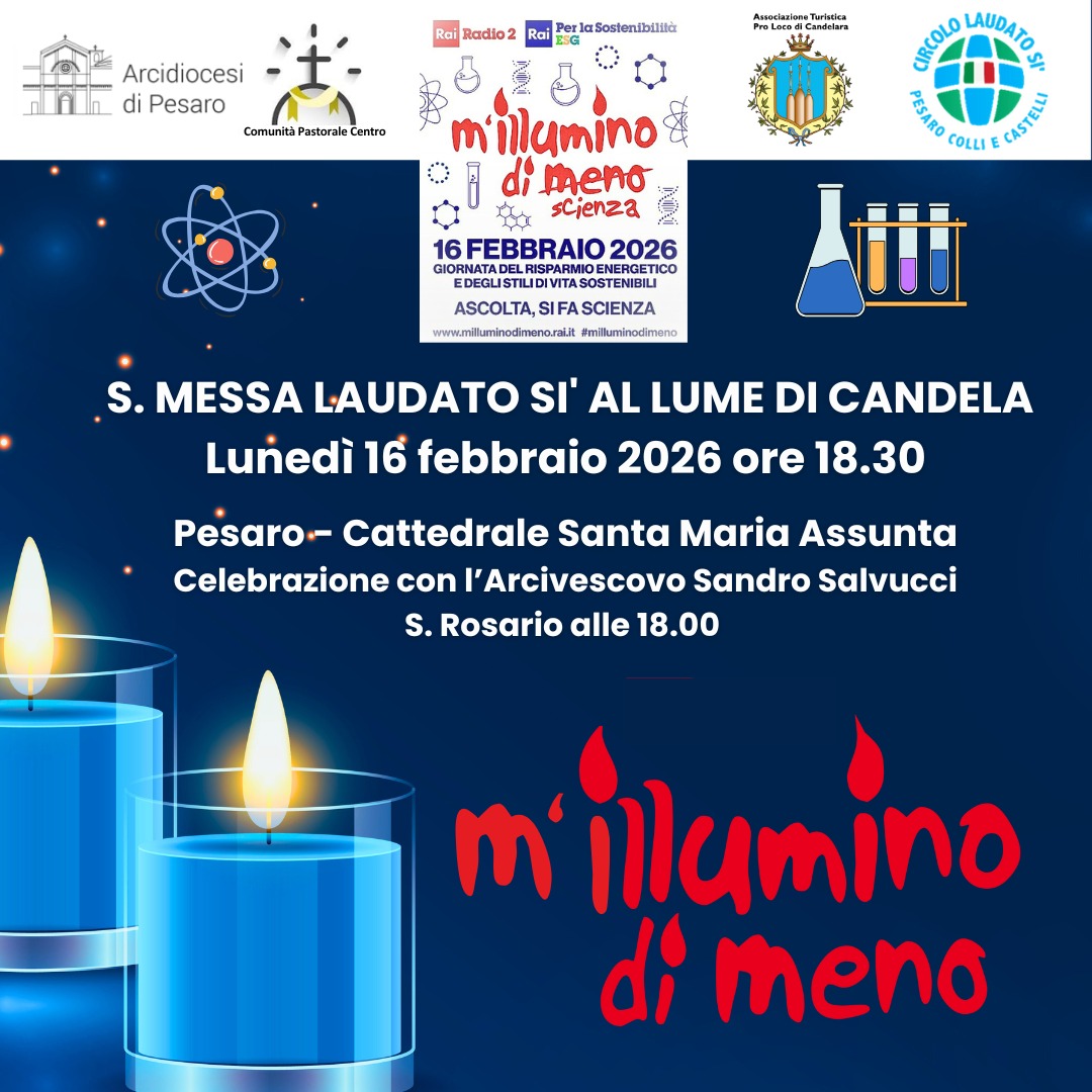M’ILLUMINO DI MENO – Cattedrale – Lunedì 16 febbraio 2026, ore 18.30 – Santa Messa a lume di candela